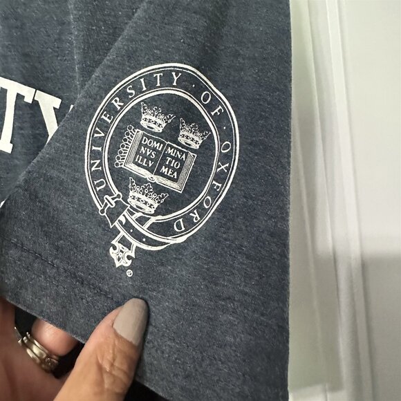 University of Oxford T Shirt Mens Medium Gray Rugby Team Graphic - Picture 3 of 6